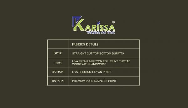 Karissa Haseena Vol 2 Rayon Foil Printed Kurti Pant With Dupatta